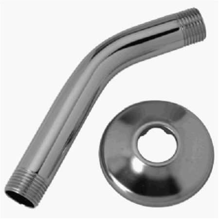 Highkey Master Plumber 6 in. Chrome Shower Right Arm & Flange LR591612